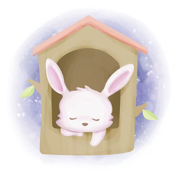 Art Mirano: Baby Rabbit In A Tree by Art Mirano