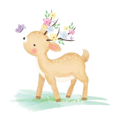 Cute Little Deer by Art Mirano canvas print