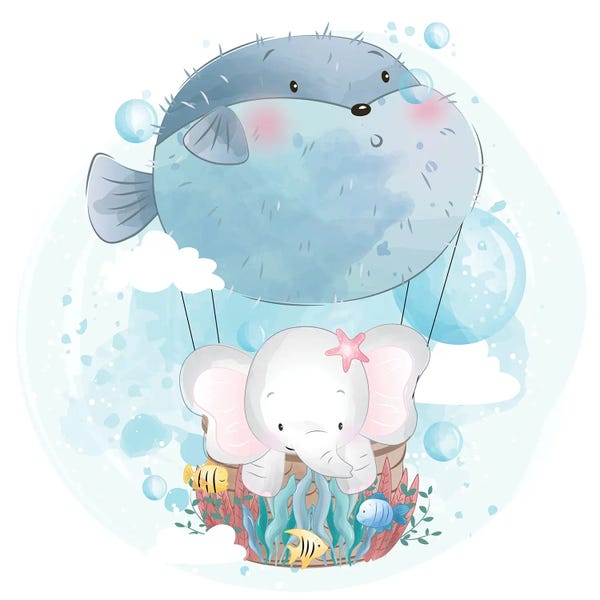 Puffer Fish: Little Elephant Flying by Art Mirano