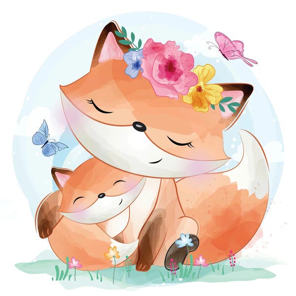 Art Mirano: Little Foxy With Flower by Art Mirano
