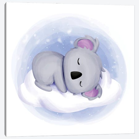 Baby Koala Sleep On Cloud Canvas Print #ARM906} by Art Mirano Canvas Print
