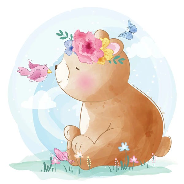 Art Mirano: Little Bear Playing by Art Mirano