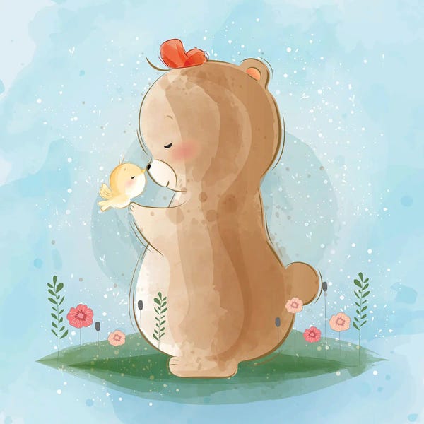 Art Mirano: Cute Bear Playing by Art Mirano