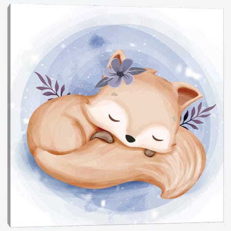 Foxy Baby Sleep Canvas Print #ARM914} by Art Mirano Canvas Art
