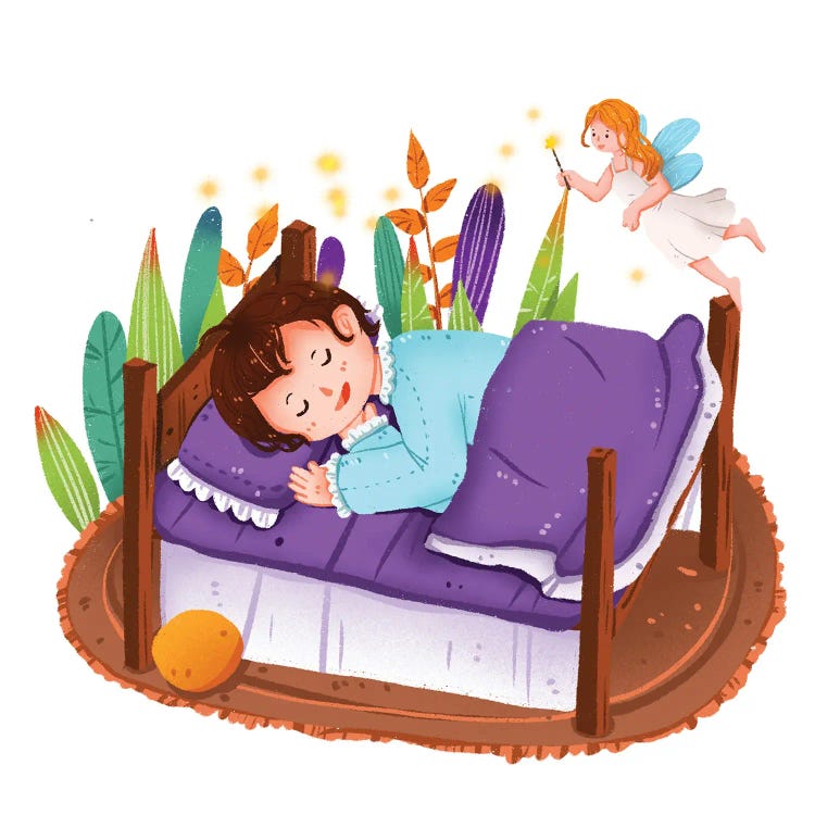 Sleeping Kids And Elves by Art Mirano wall art