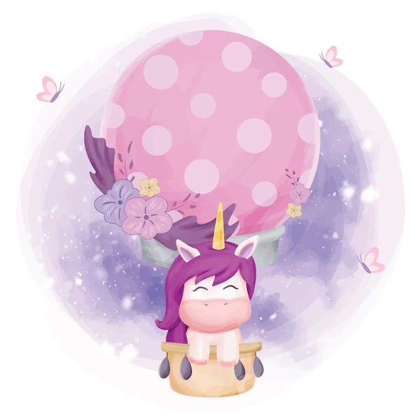 Balloons: Unicorn Fly With Air Balloon by Art Mirano