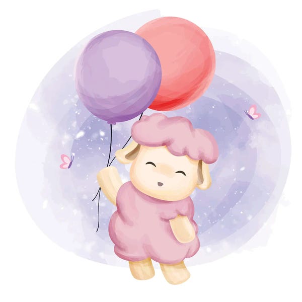 Balloons: Sheep Fly With Balloon by Art Mirano