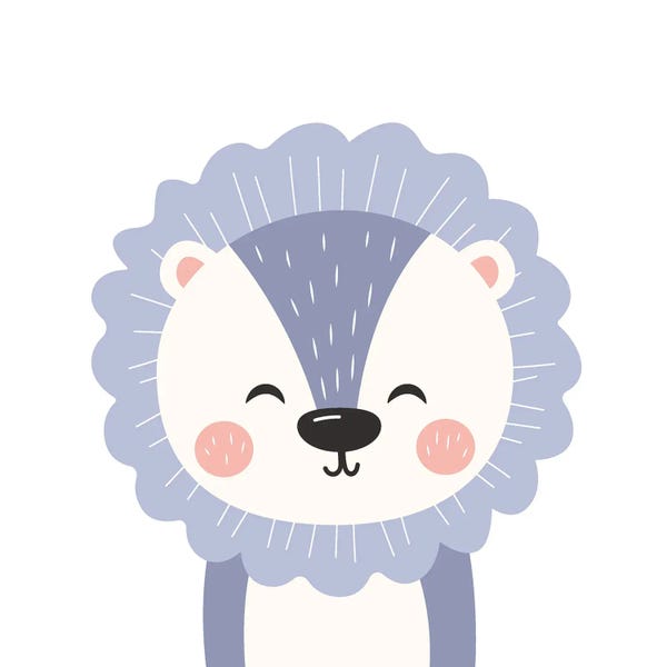 Cute Blue Lion For Kids Room