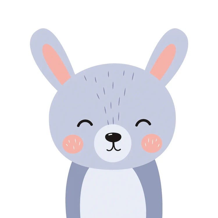 Cute Blue Rabbit For Kids Room