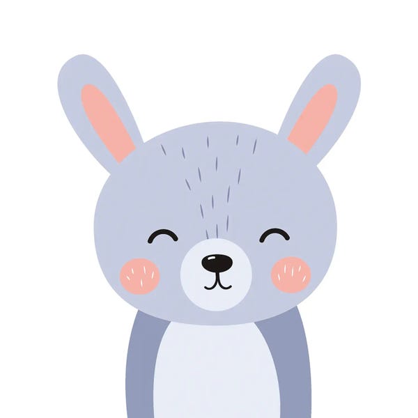 Cute Blue Rabbit For Kids Room