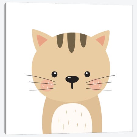 Cute Cat For Kids Room Canvas Print #ARM931} by Art Mirano Art Print