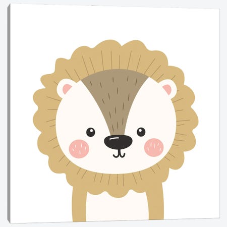 Cute Lion For Kids Room Canvas Print #ARM933} by Art Mirano Art Print