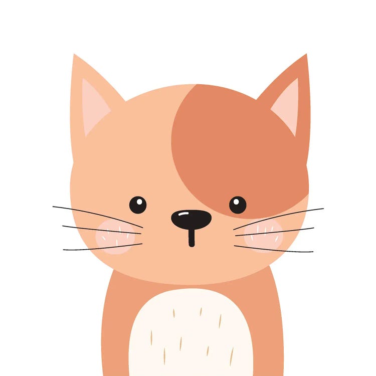 Cute Orange Cat For Kids Room