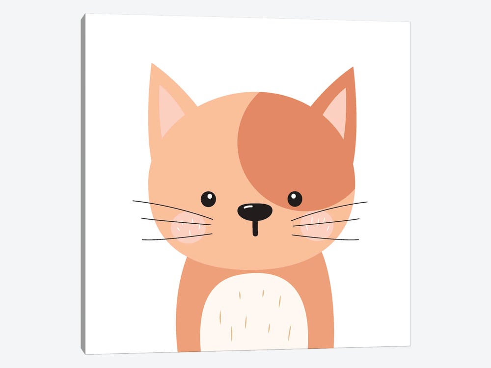 Cute Orange Cat For Kids Room 1-piece Art Print