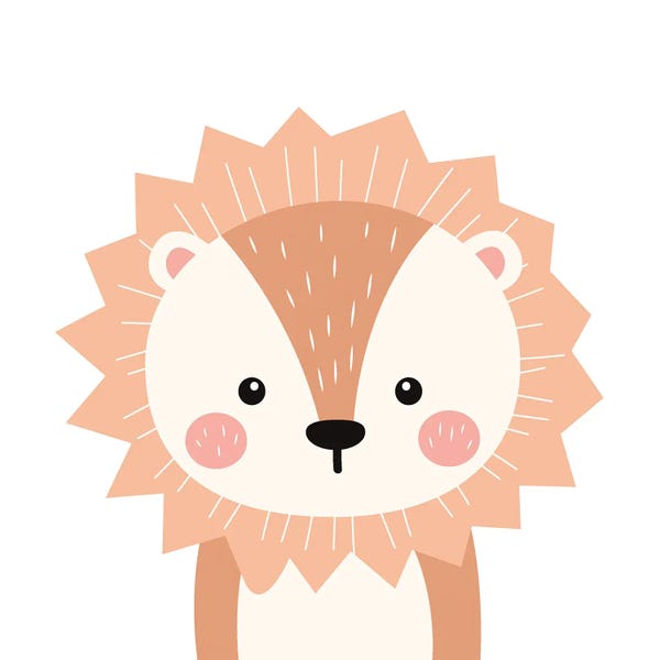 Art Mirano: Cute Orange Lion For Kids Room by Art Mirano