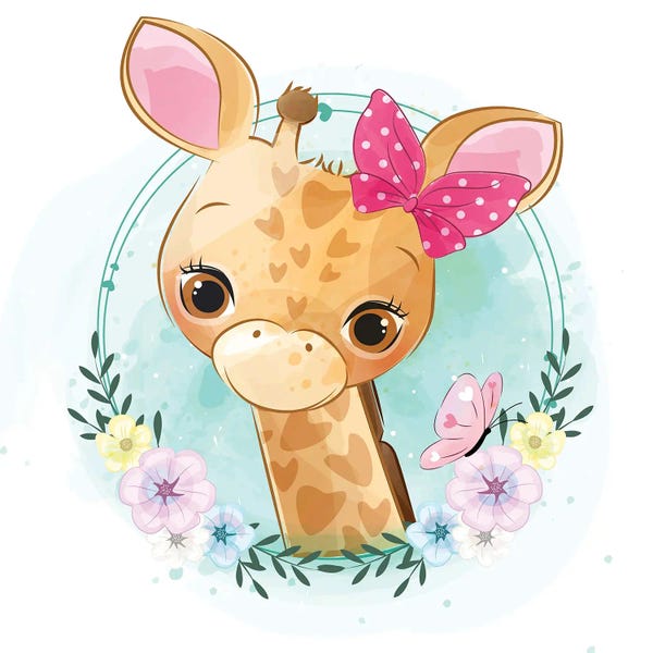 Art Mirano: Little Giraffe Portrait by Art Mirano