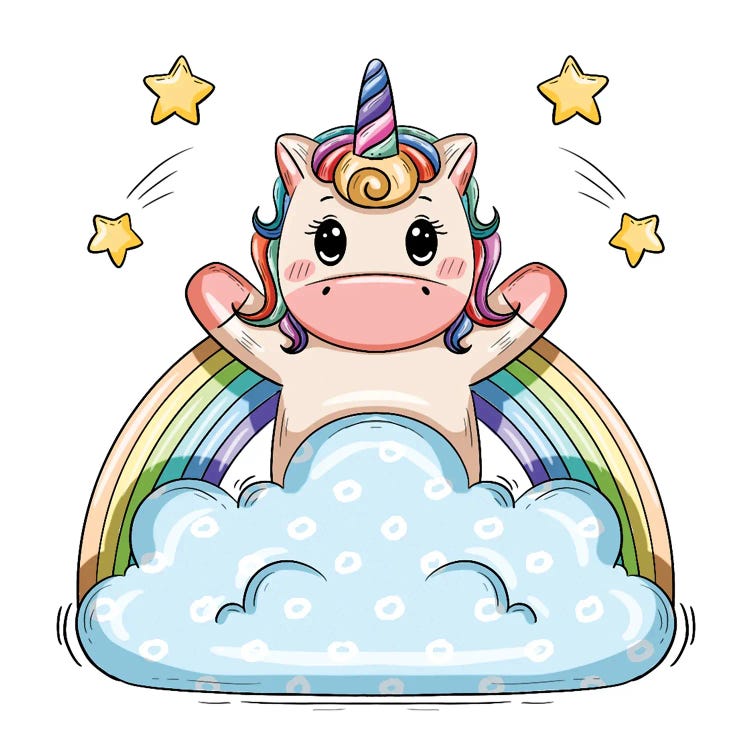 Fantasy Unicorn With Stars