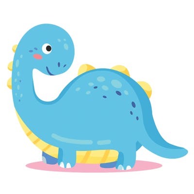 Blue Dinosaur For Kids Room by Art Mirano framed canvas print