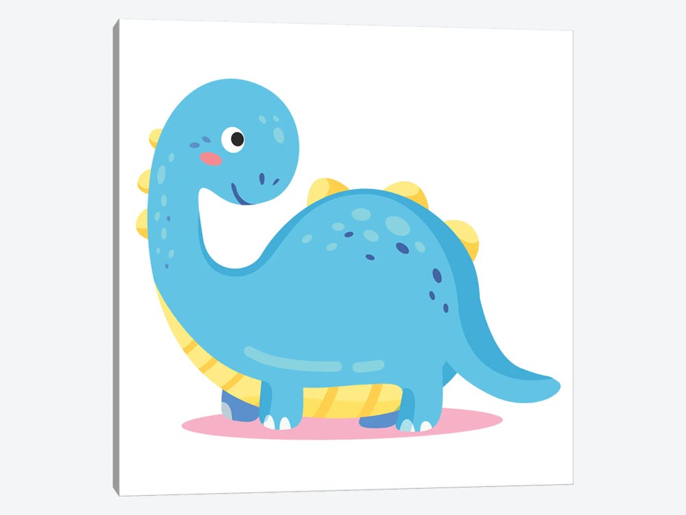 Blue Dinosaur For Kids Room by Art Mirano 1-piece Canvas Wall Art
