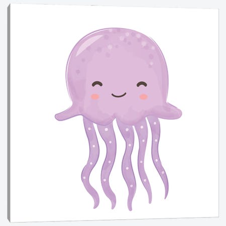 Cute Sea Creatures - Jellyfish Canvas Print #ARM964} by Art Mirano Canvas Print