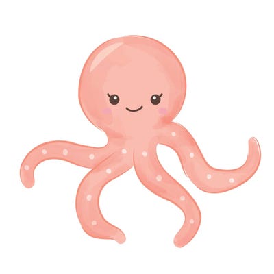 Cute Sea Creatures - Octopus by Art Mirano framed wall art