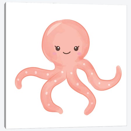 Cute Sea Creatures - Octopus Canvas Print #ARM965} by Art Mirano Canvas Print