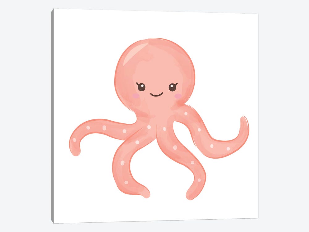 Cute Sea Creatures - Octopus by Art Mirano 1-piece Canvas Print