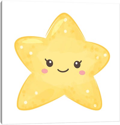 Cute Sea Creatures - Star Canvas Art Print - Starfish Art