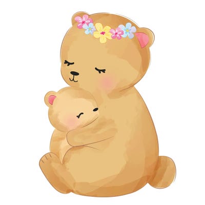 Mommy And Baby Bear by Art Mirano framed canvas print