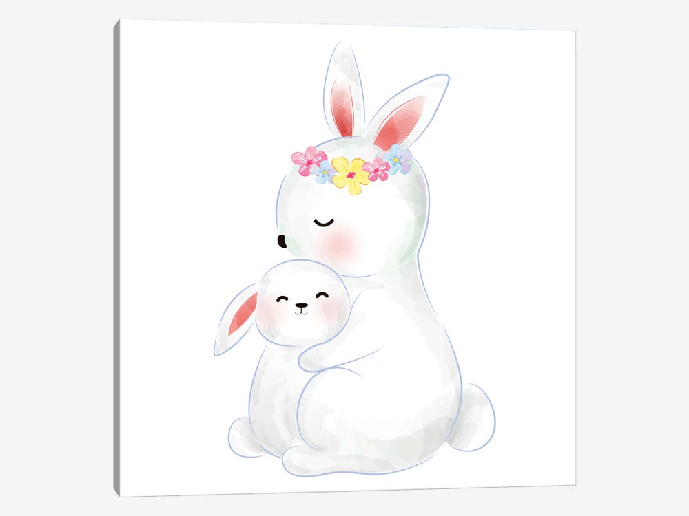 Mommy And Baby Bunny by Art Mirano 1-piece Art Print