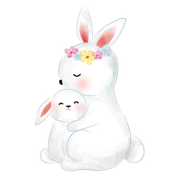 Art Mirano: Mommy And Baby Bunny by Art Mirano