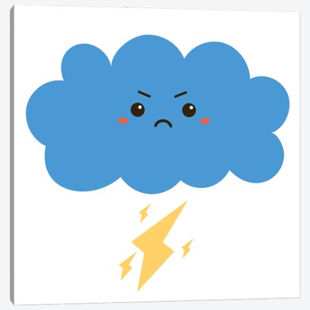 Cloud With Lightning For Kids Room Canvas Print #ARM979} by Art Mirano Canvas Art Print