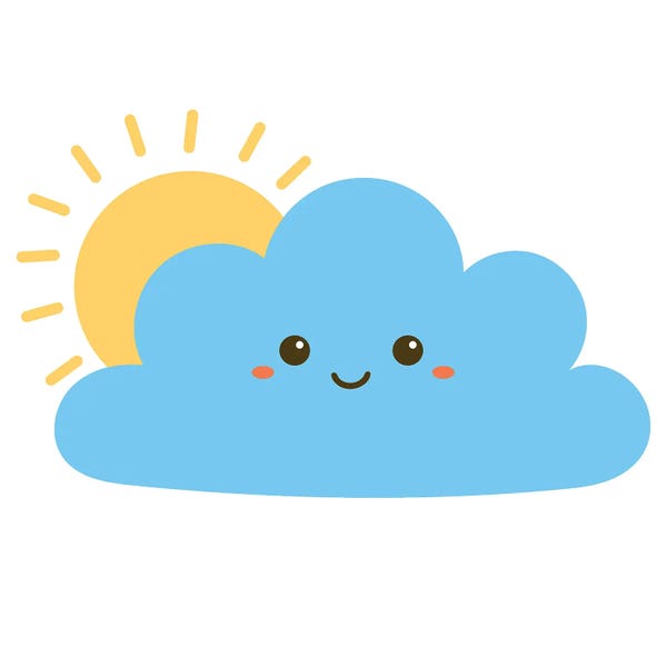 Art Mirano: The Sun And The Cloud For Kids Room by Art Mirano