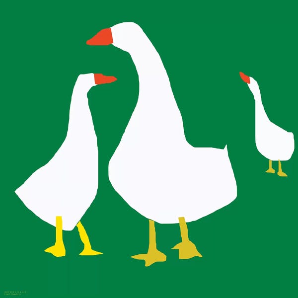 Art Mirano: Geese On Green by Art Mirano