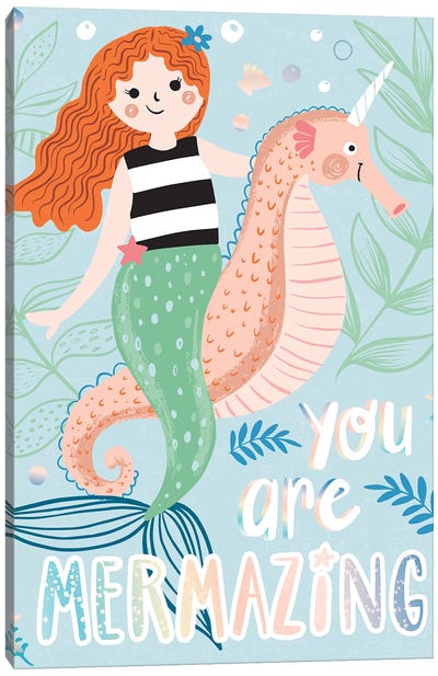 Fairy Tale Fun Canvas Art Print - Mermaid Art