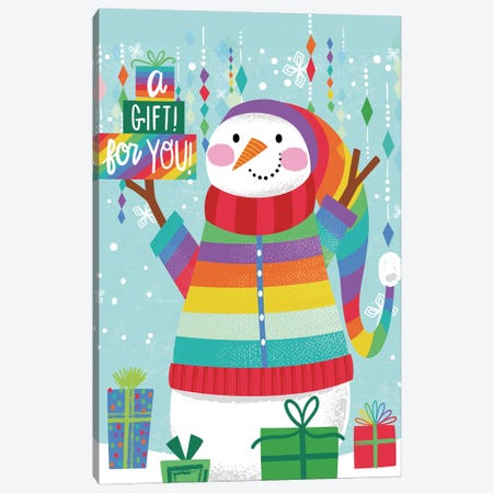Holiday Snowman Canvas Print #ARR61} by Arrolynn Weiderhold Canvas Print