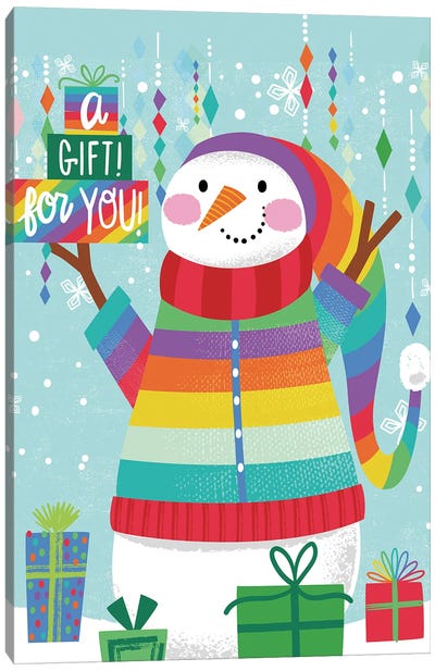 Holiday Snowman Canvas Art Print - Arrolynn Weiderhold