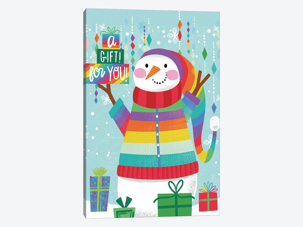 Holiday Snowman by Arrolynn Weiderhold 1-piece Canvas Art Print