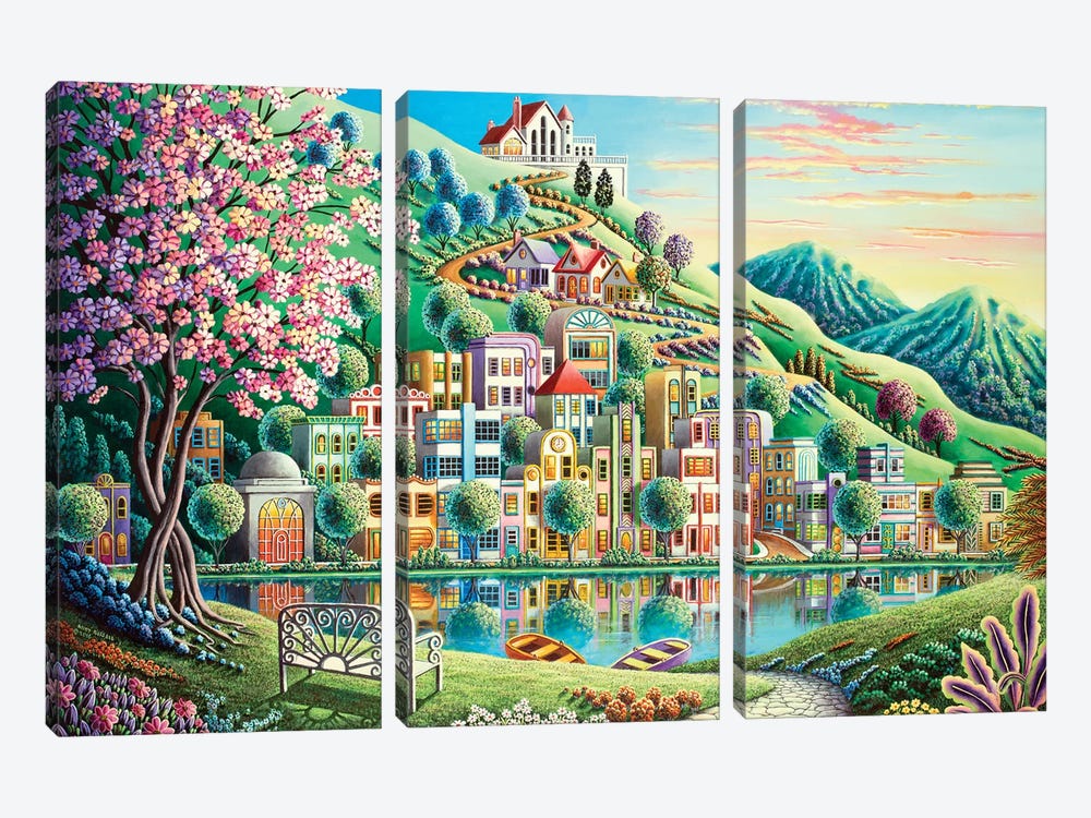 Blossom Park by Andy Russell 3-piece Canvas Art Print