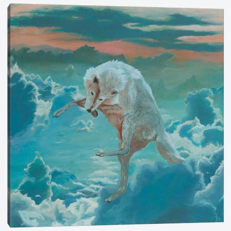 Flying Wolf Canvas Print #ARX33} by Artur Rios Canvas Wall Art