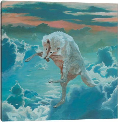 Flying Wolf Canvas Art Print - Artur Rios