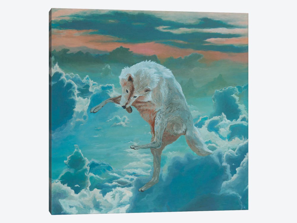 Flying Wolf by Artur Rios 1-piece Canvas Wall Art