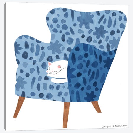 My Chair (Blue) Canvas Print #ARZ11} by Angie Rozelaar Canvas Art