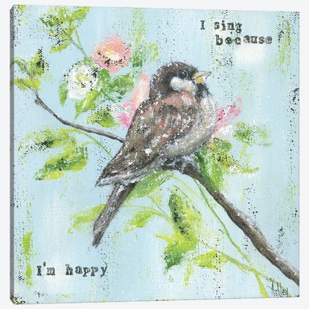 Sing Because I'm Happy Canvas Print #ASB107} by Ashley Bradley Art Print