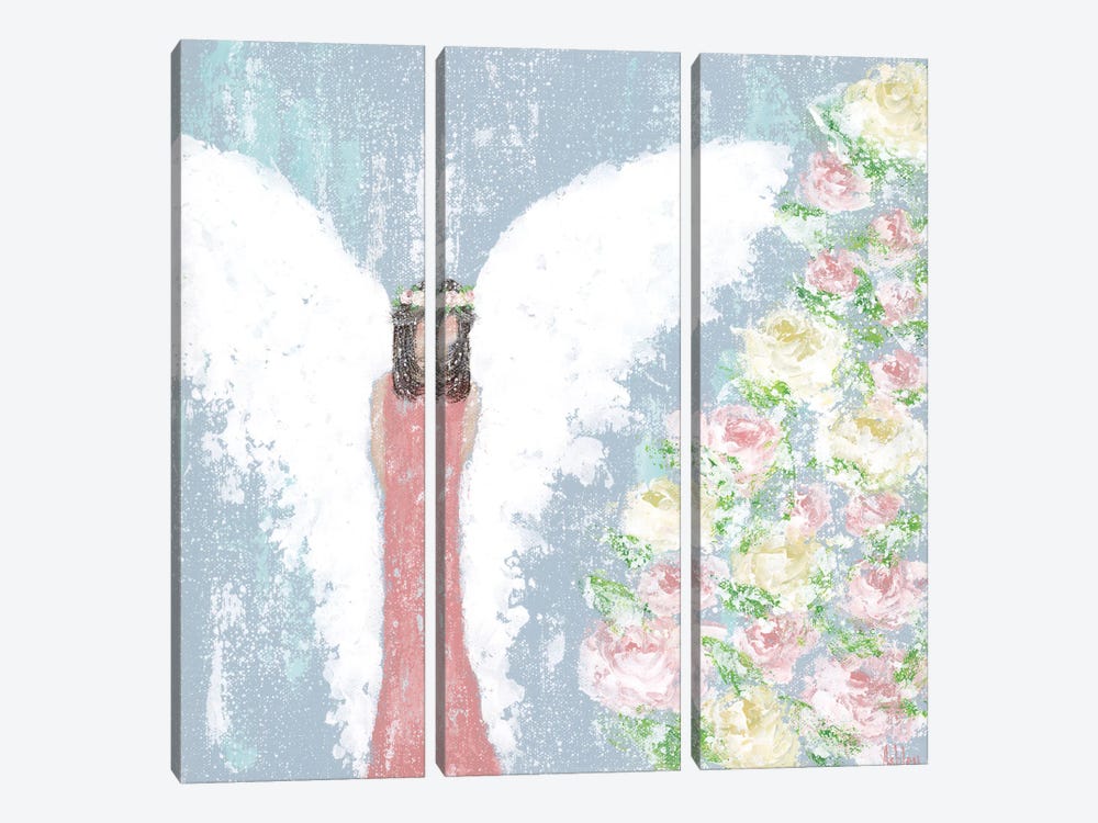 Spring Floral Angel by Ashley Bradley 3-piece Canvas Art Print
