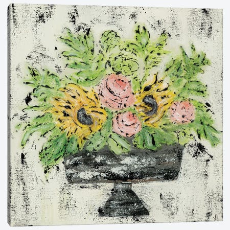 Sunflower Floral Canvas Print #ASB110} by Ashley Bradley Canvas Print