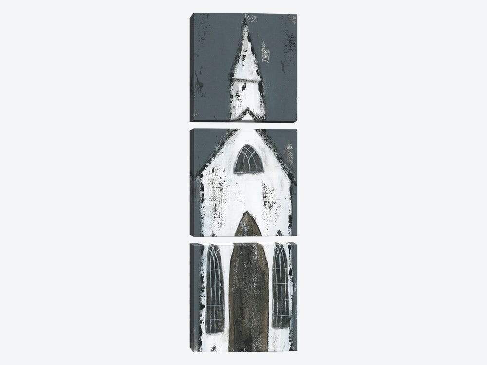 Tall White Chapel by Ashley Bradley 3-piece Canvas Art Print