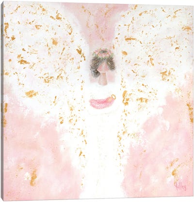 Pink Angel Baby Canvas Art Print - Ashley Bradley