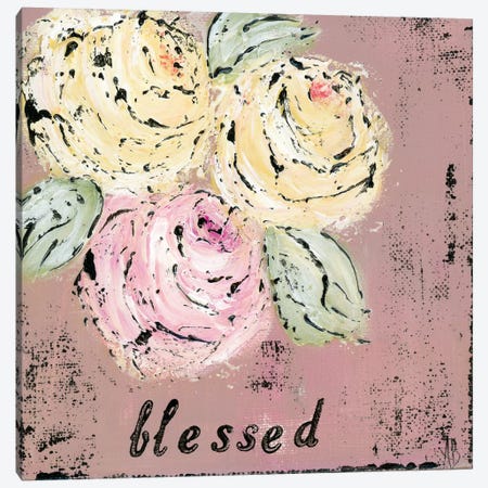 Blessed Floral Canvas Print #ASB11} by Ashley Bradley Art Print