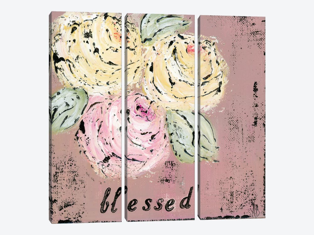 Blessed Floral by Ashley Bradley 3-piece Canvas Print